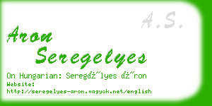 aron seregelyes business card